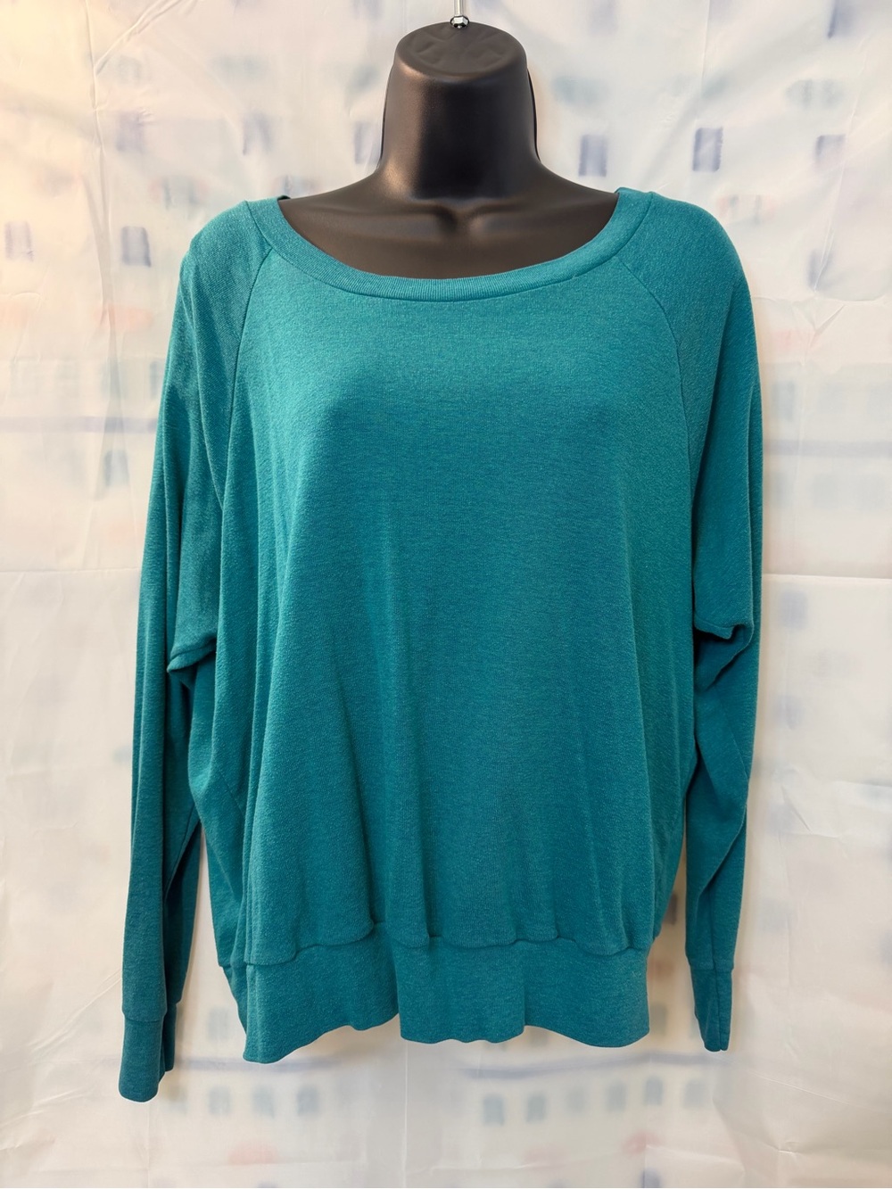 American Apparel Turquoise Knit Boatneck Top